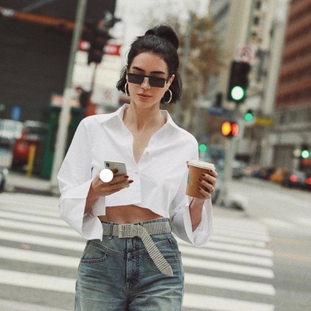 Choosy Button Down Crop Top